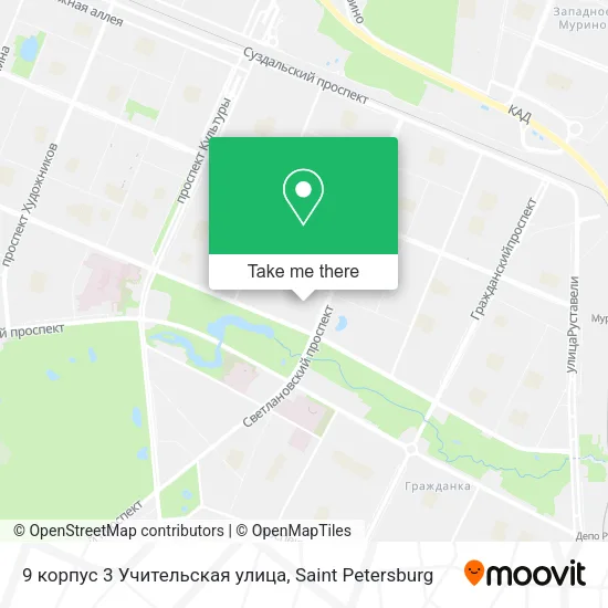 9 корпус 3 Учительская улица map