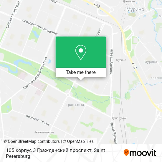 105 корпус 3 Гражданский проспект map