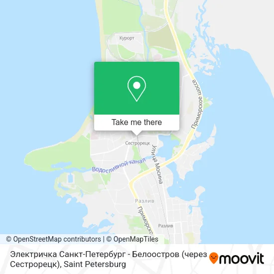 Электричка Санкт-Петербург - Белоостров (через Сестрорецк) map