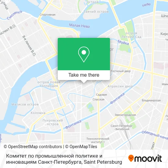 Комитет по промышленной политике и инновациям Санкт-Петербурга map
