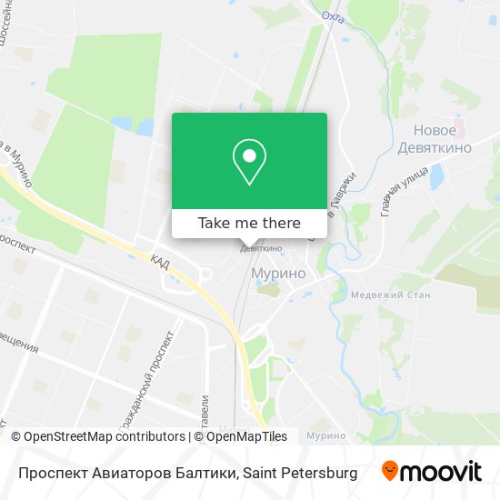Проспект Авиаторов Балтики map