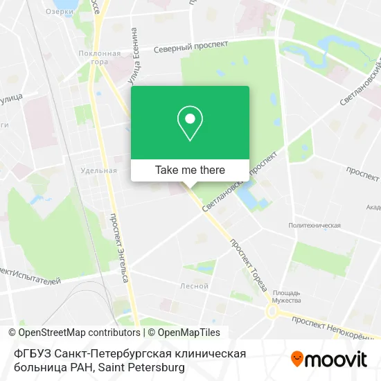 ФГБУЗ Санкт-Петербургская клиническая больница РАН map
