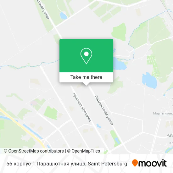 56 корпус 1 Парашютная улица map