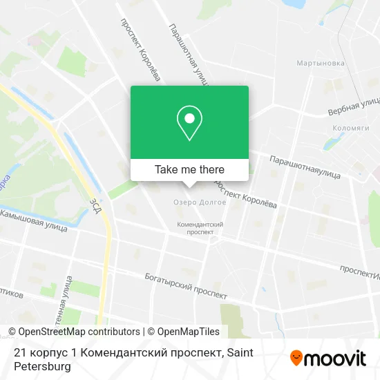 21 корпус 1 Комендантский проспект map