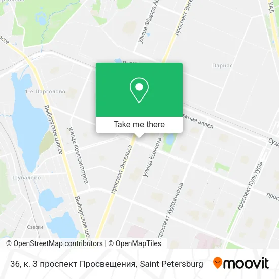 36, к. 3 проспект Просвещения map