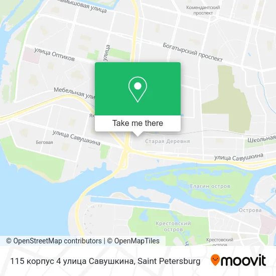 115 корпус 4 улица Савушкина map