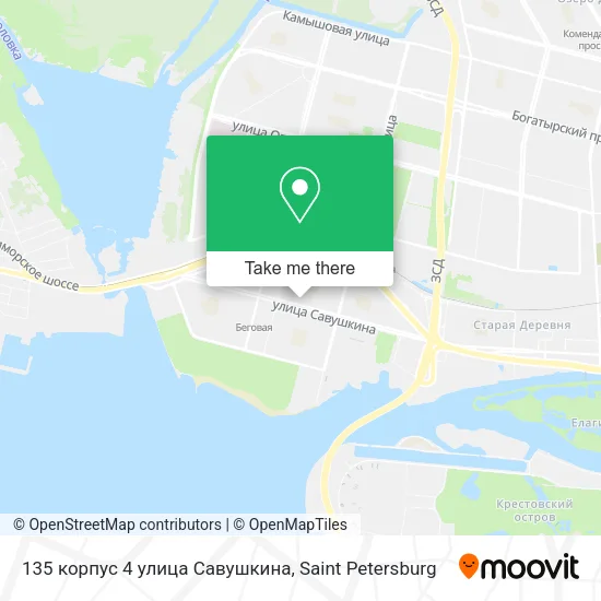 135 корпус 4 улица Савушкина map