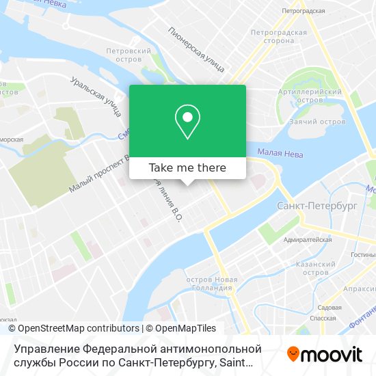 Управление Федеральной антимонопольной службы России по Санкт-Петербургу map