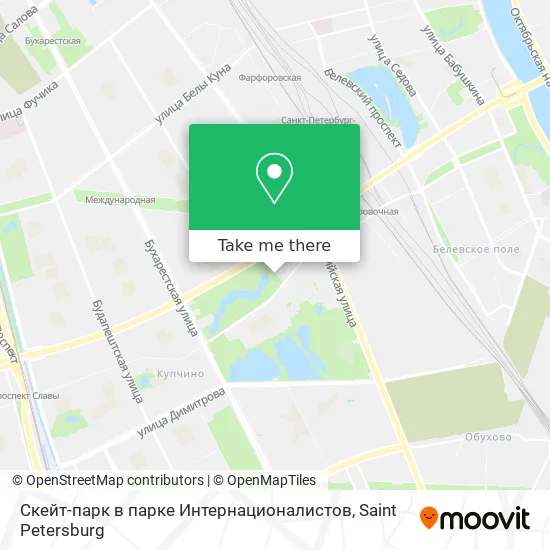 Скейт-парк в парке Интернационалистов map