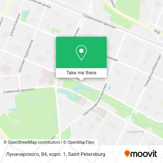 Луначарского, 84, корп. 1 map