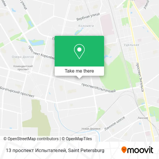 13 проспект Испытателей map
