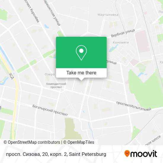 просп. Сизова, 20, корп. 2 map