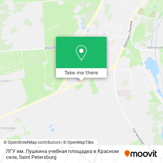 ЛГУ им. Пушкина учебная площадка в Красном селе map