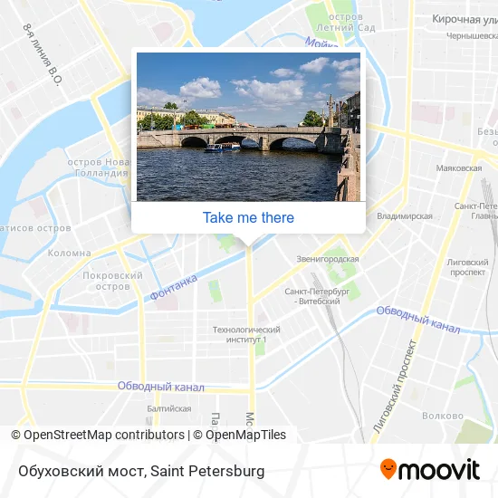 Обуховский мост map
