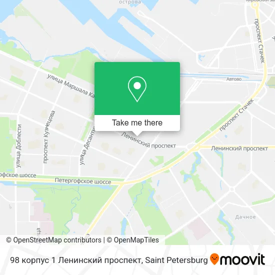 98 корпус 1 Ленинский проспект map