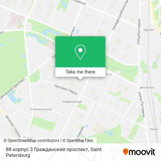 88 корпус 3 Гражданский проспект map
