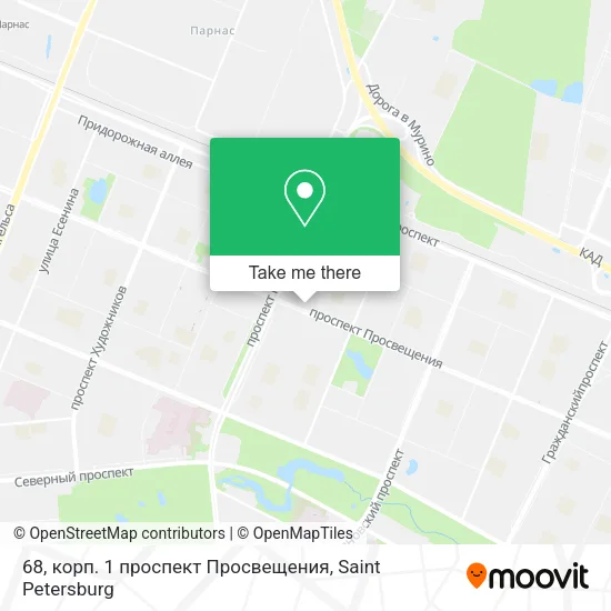 68, корп. 1 проспект Просвещения map