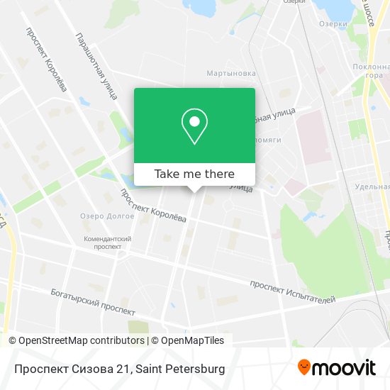 Проспект Сизова 21 map