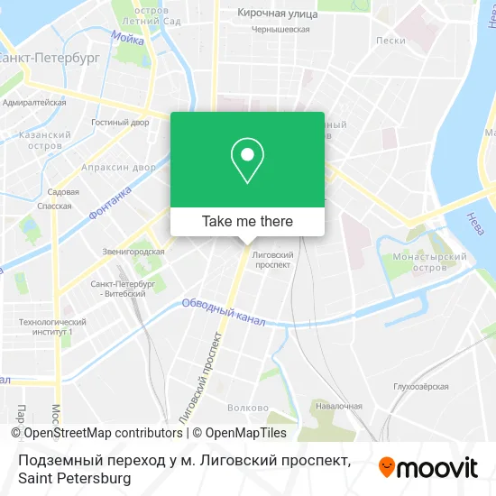 Подземный переход у м. Лиговский проспект map