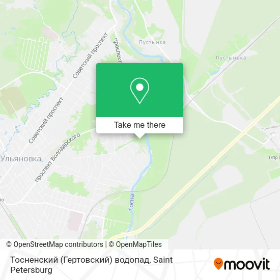 Тосненский (Гертовский) водопад map