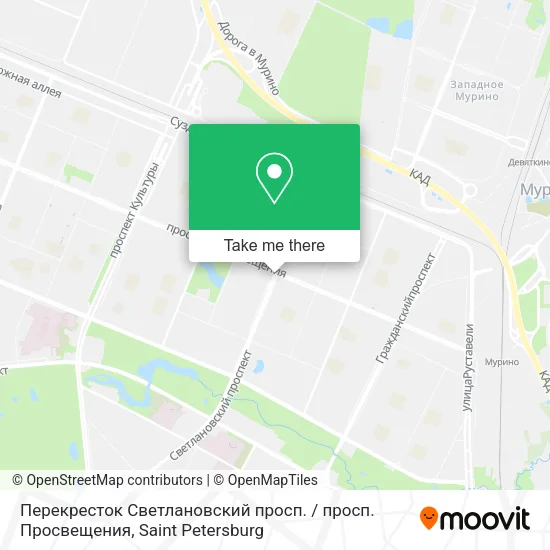Перекресток Светлановский просп. / просп. Просвещения map