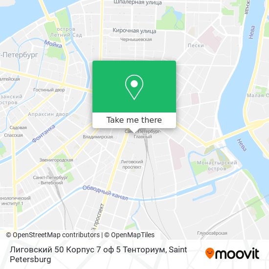 Лиговский 50 Корпус 7 оф 5 Тенториум map