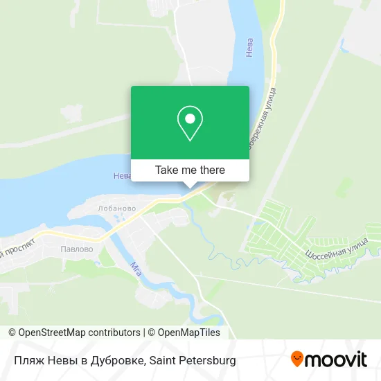 Пляж Невы в Дубровке map