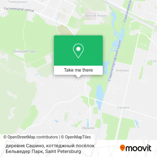 деревня Сашино, коттеджный посёлок Бельведер Парк map