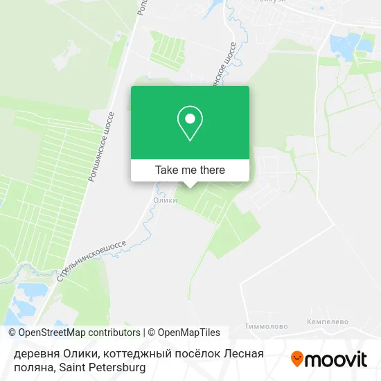 деревня Олики, коттеджный посёлок Лесная поляна map