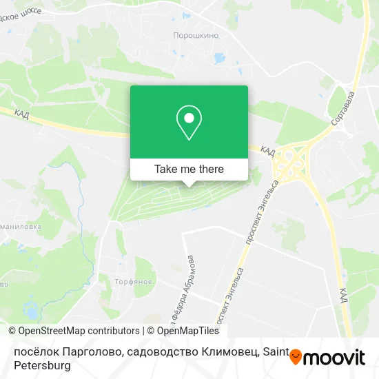 посёлок Парголово, садоводство Климовец map