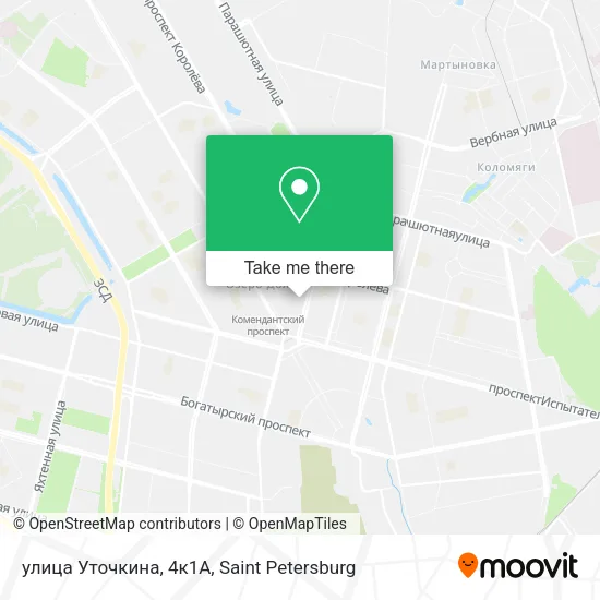 улица Уточкина, 4к1А map