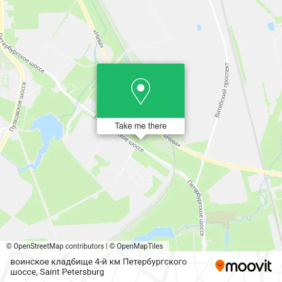 воинское кладбище 4-й км Петербургского шоссе map