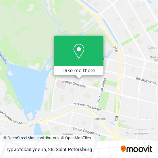 Туристская улица, 28 map