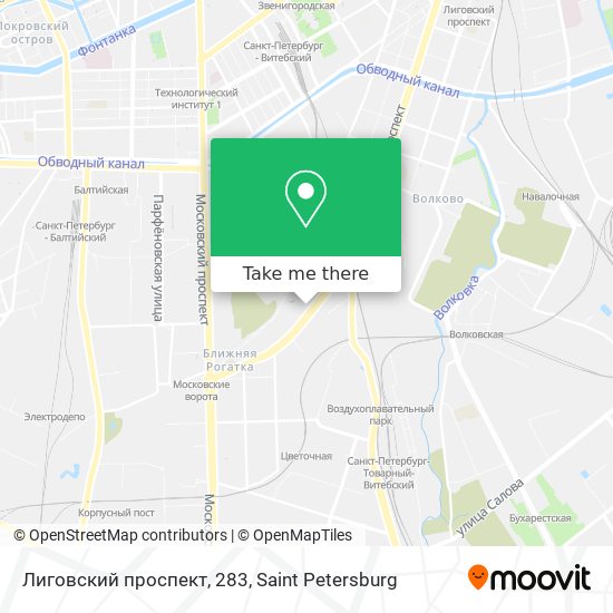 Лиговский проспект, 283 map