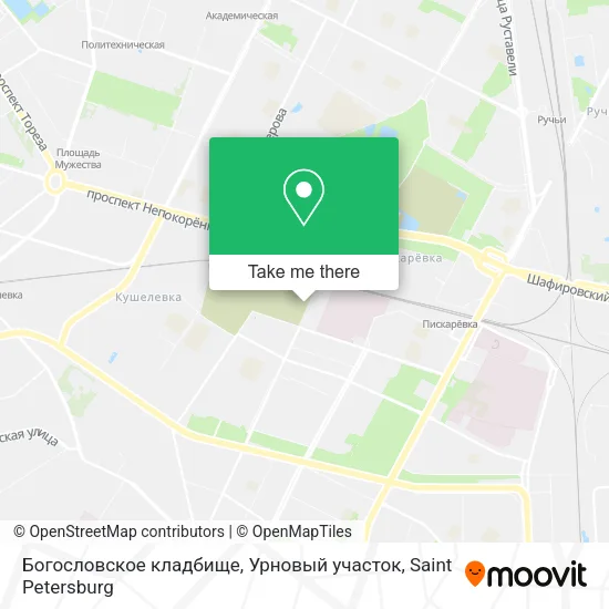 Богословское кладбище, Урновый участок map