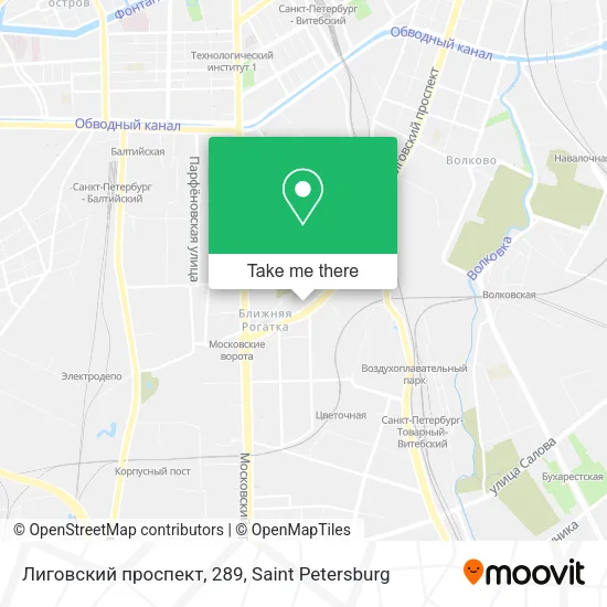 Лиговский проспект, 289 map