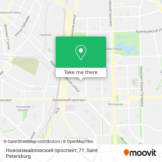 Новоизмайловский проспект, 71 map