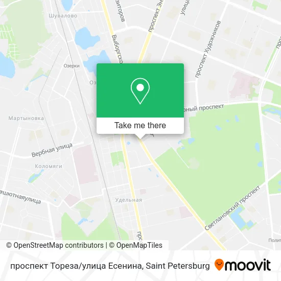 проспект Тореза/улица Есенина map
