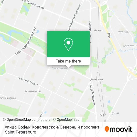 улица Софьи Ковалевской / Северный проспект map