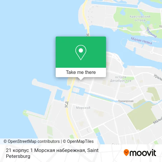 21 корпус 1 Морская набережная map