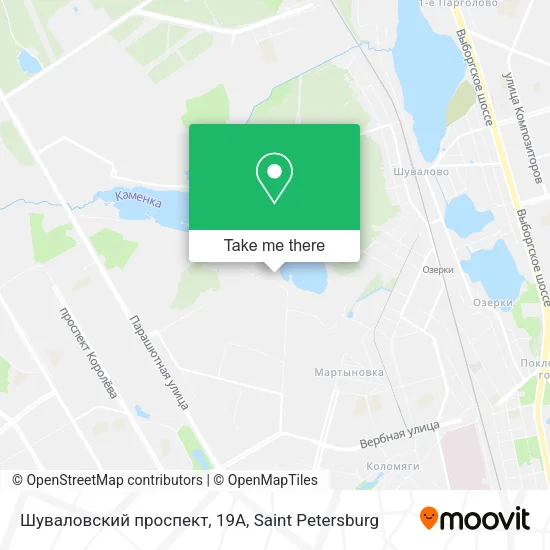 Шуваловский проспект, 19А map