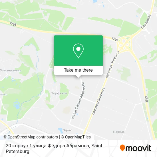 20 корпус 1 улица Фёдора Абрамова map