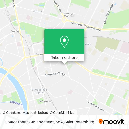 Полюстровский проспект, 68А map