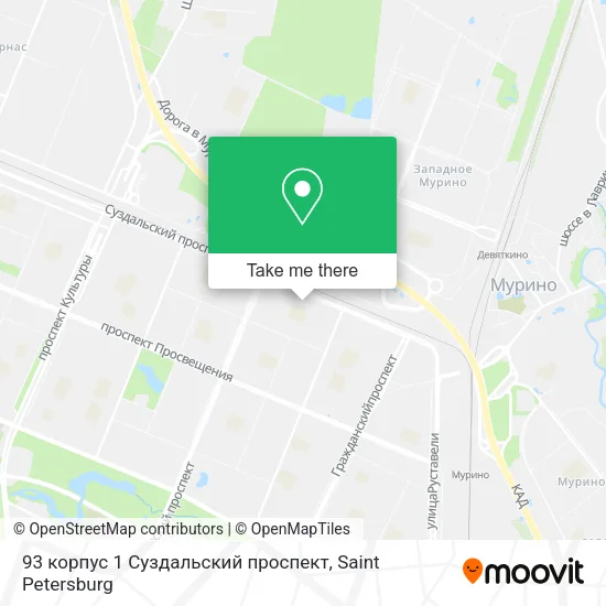 93 корпус 1 Суздальский проспект map