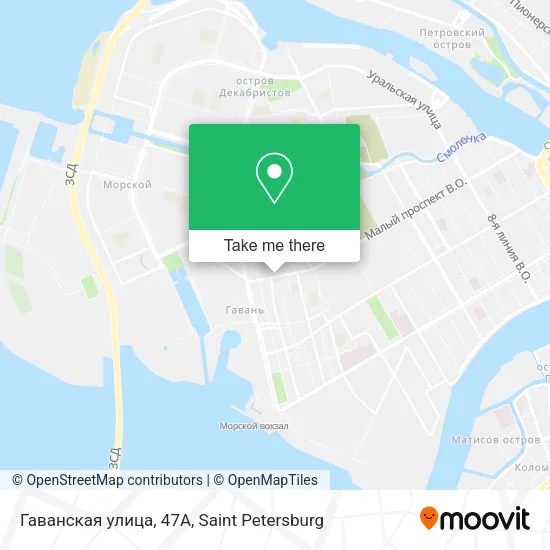 Гаванская улица, 47А map