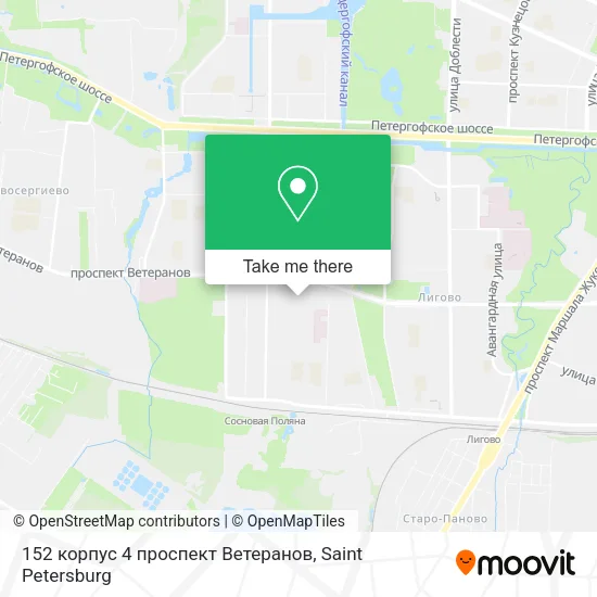 152 корпус 4 проспект Ветеранов map
