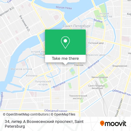 34, литер А Вознесенский проспект map