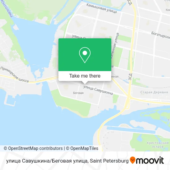 улица Савушкина/Беговая улица map