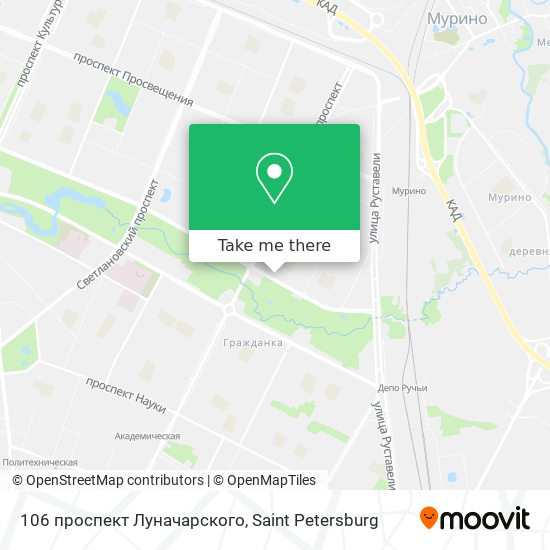 106 проспект Луначарского map