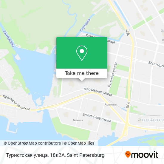 Туристская улица, 18к2А map